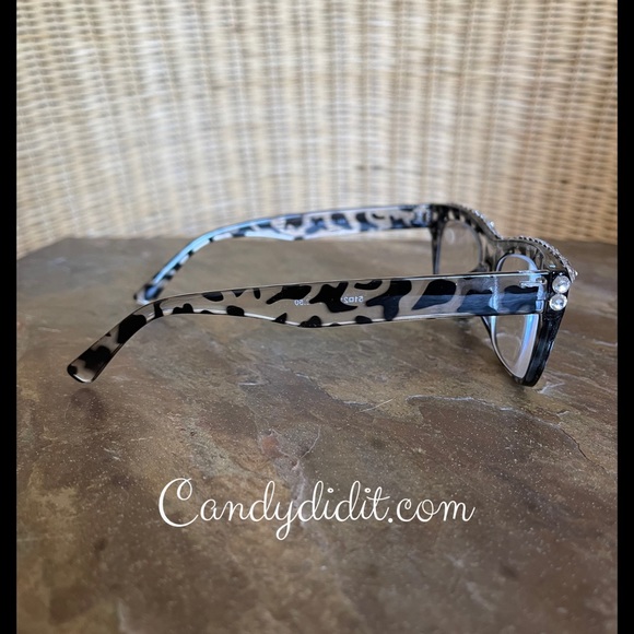 NWT Candy Did It! Black & Clear Tortoise Bling Readers Strength 2.50 With Case - Picture 6 of 10